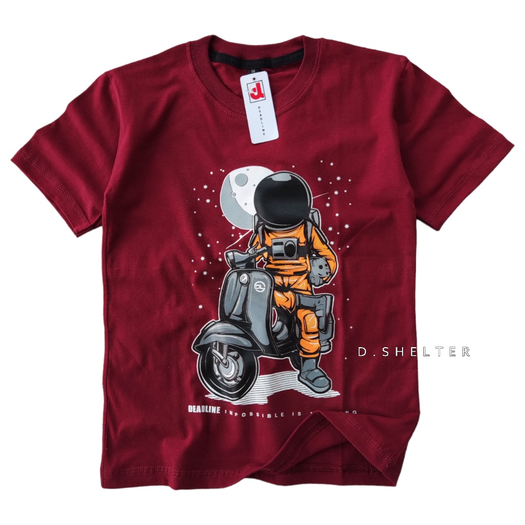 Baju Kaos Distro Anak Maroon Vespa Deadline / D.SHELTER