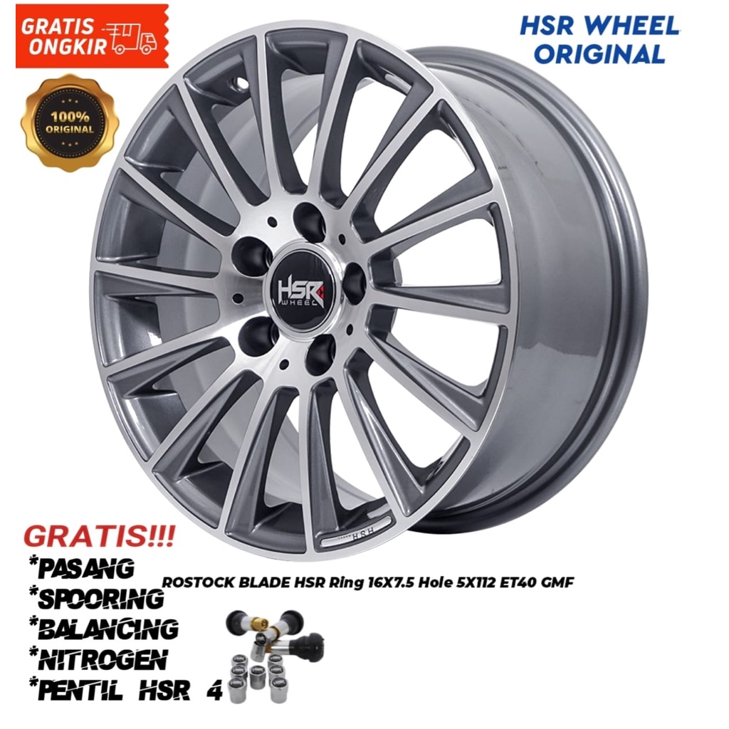 Velg mobil cooper new s, porsche,mercy,bmw,vw HSR ROSTOCK BLADE Ring16