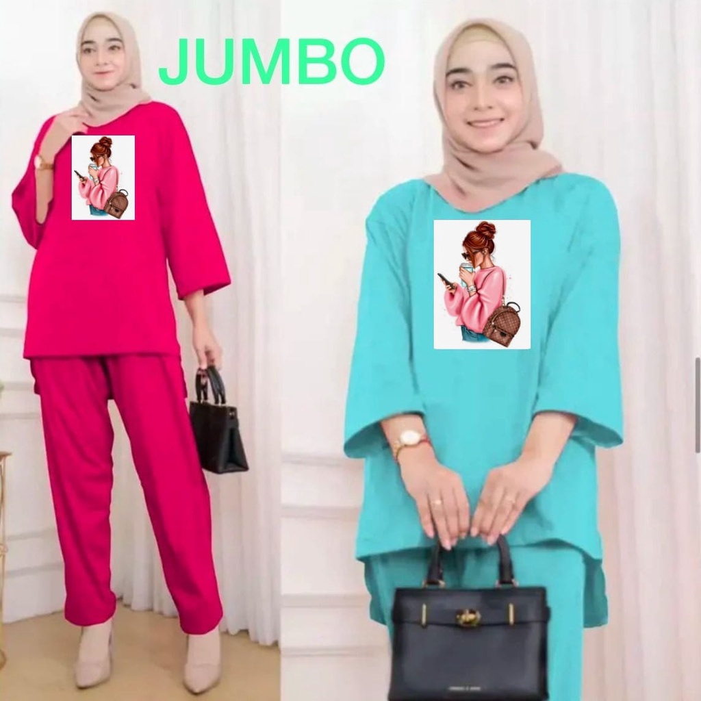 ONE SET WANITA KEKINIAN SETELAN BAJU DEWASA VIRAL BAJU SANTAI