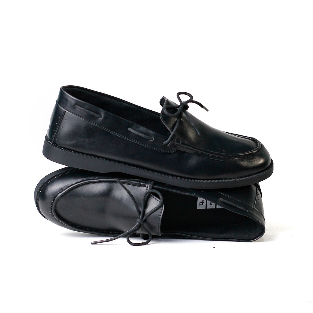 ELDER BLACK - Sepatu Loafers Pria Kulit Kasual Klasik Formal Kerja Kuliah Pria/Cowok - Loafer