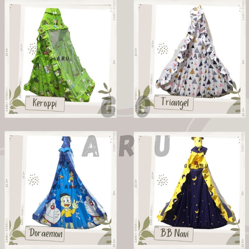 Ayunan Bayi Motif Bonus kelambu dan alas kasur