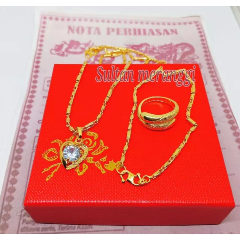 1 set perhiyasan emas free surat kadar 17,7.( set bambu )