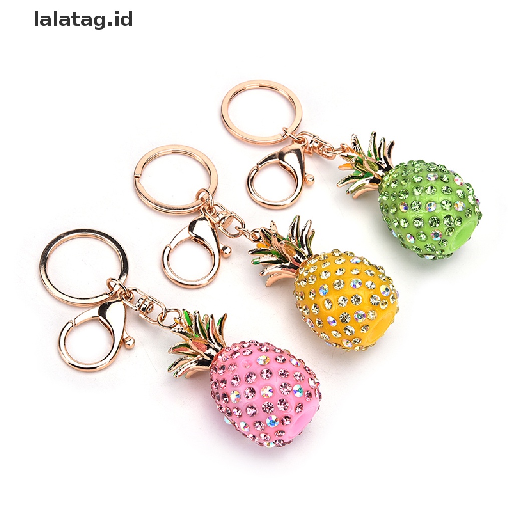 [lalatag] Nanas Kristal Berlian Imitasi Keyring Charm Liontin Tas Gantungan Kunci Rantai Keychain [ID]