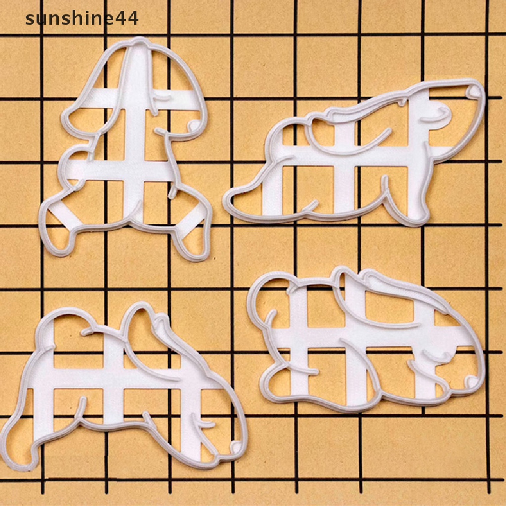 Sunshine1/4pcs Cute Bunny Cookie Cutters DIY Biskuit Cetakan Dapur Baking Aksesoris.