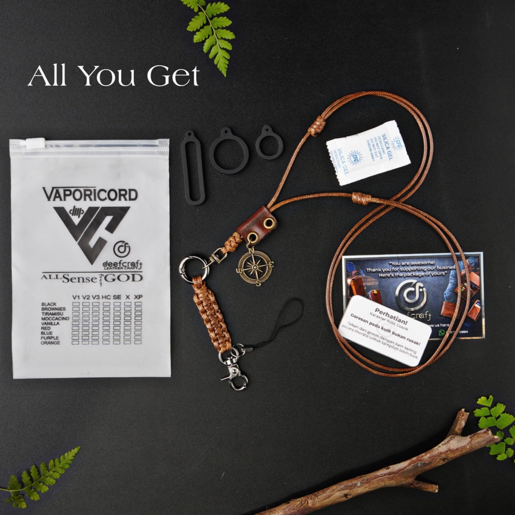 Lanyard vaporicord necklace HC  lanyard vintage lanyard kalung tali gantungan hp / lanyard id card / lanyard paracord / lanyard kulit