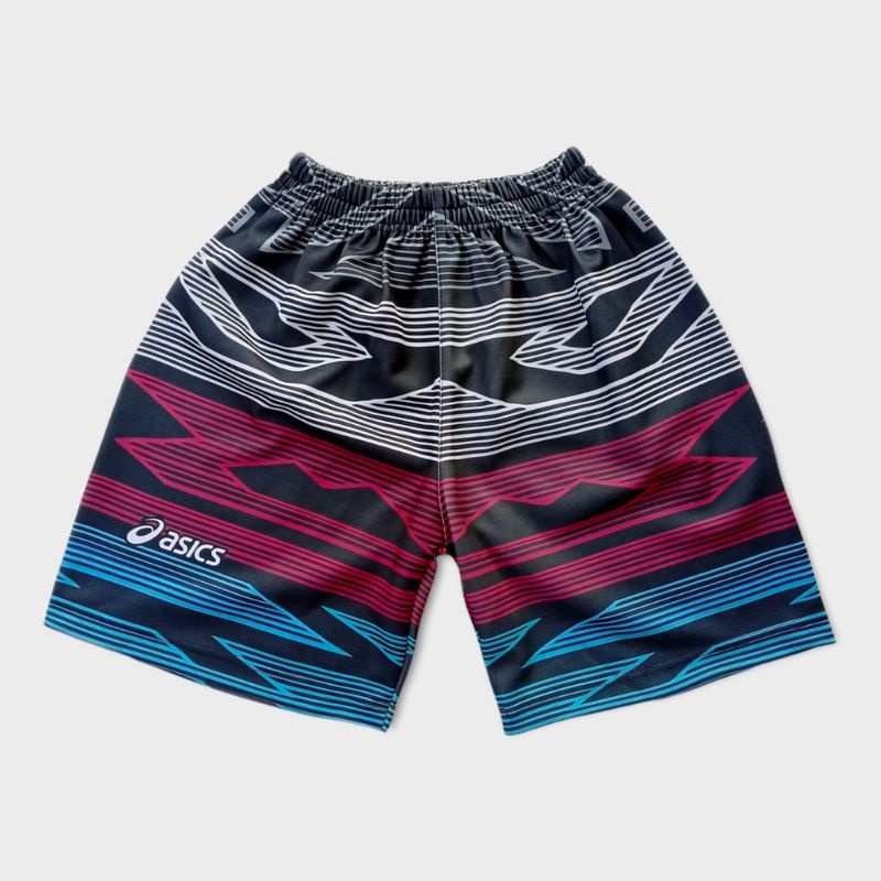 Celana Pendek Olahraga Voli Motif Asic Full Printing Uniseks