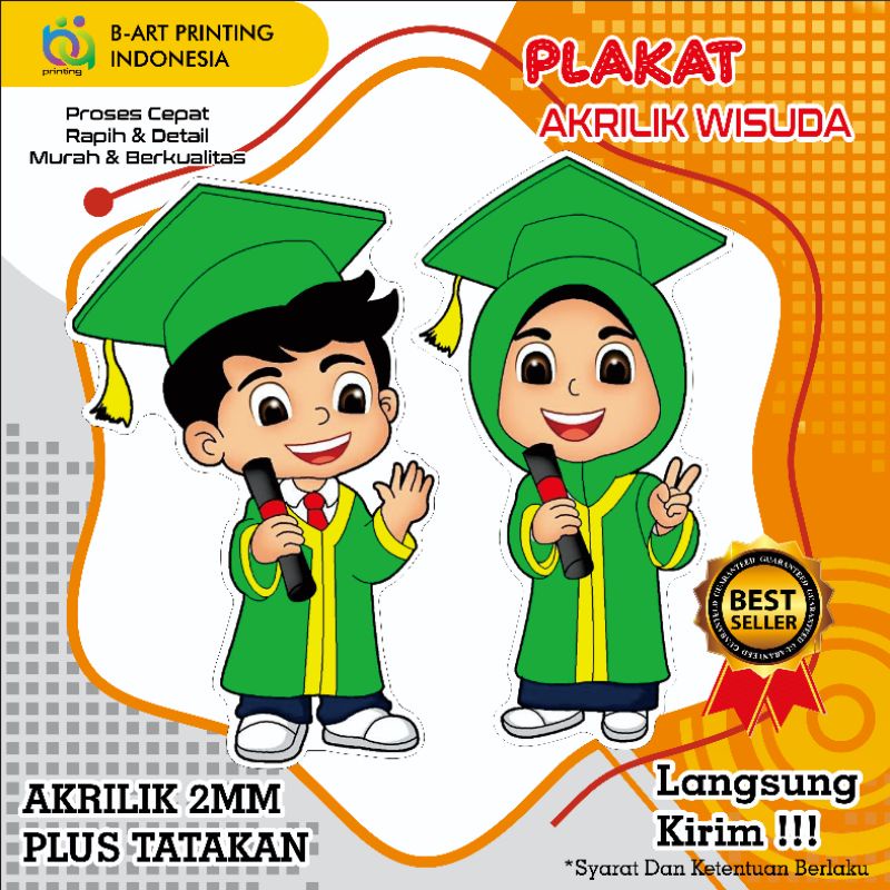 PLAKAT WISUDA TK/PAUD/SD/SMP AKRILIK 2MM SOUVENIR KENANG KENANGAN PIALA