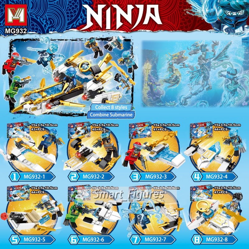 Minifigures Ninjago Masters of Spinjitzu Submarine Partikel Kecil Blok Bangunan Submarine Mainan Hadiah Bagged