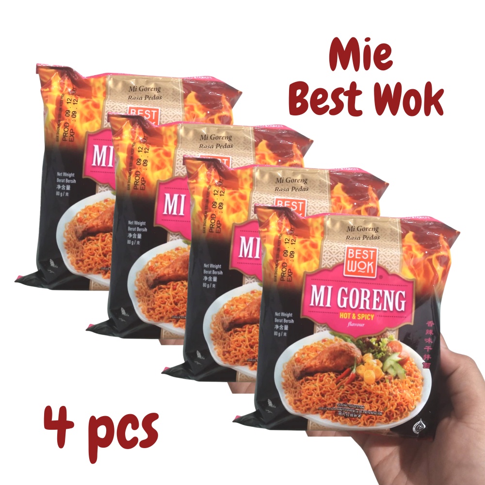 

4pcs Mie Best Wok Mi Goreng Rasa Pedas Hot & Spicy Instan