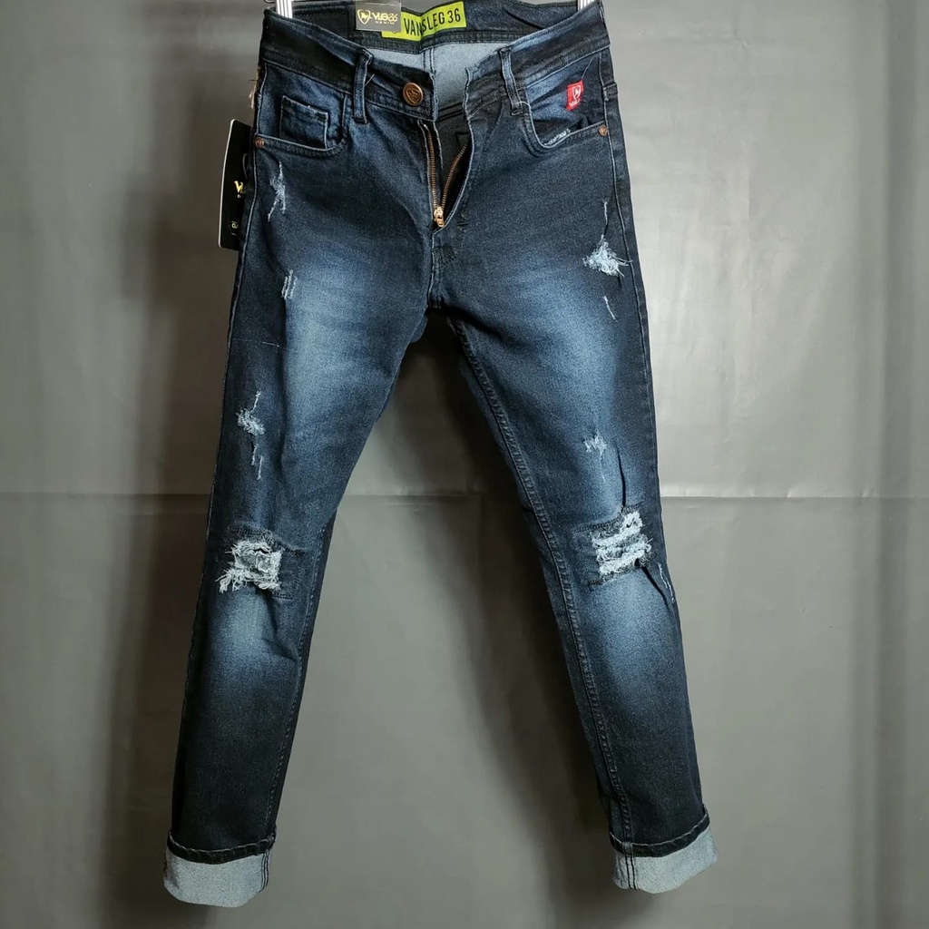 Celana Jeans Panjang VLG36 Original Premium Motif Ripped Sobek