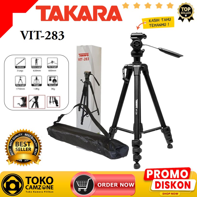 Takara VIT-283 Video Tripod Kamera, Hp