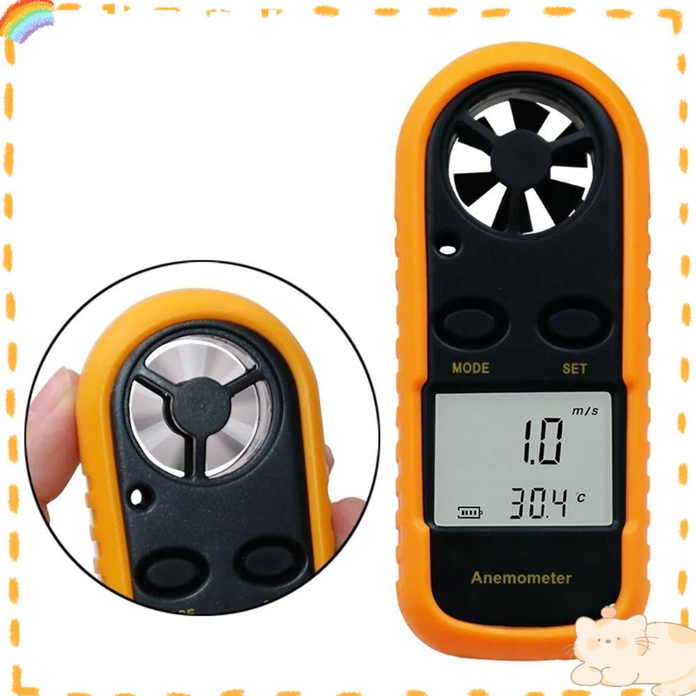 Solighter Digital Anemometer High Precision Hand-Held Temperature Tester Anemometro LCD Backlight Display Pengukur Kecepatan Angin