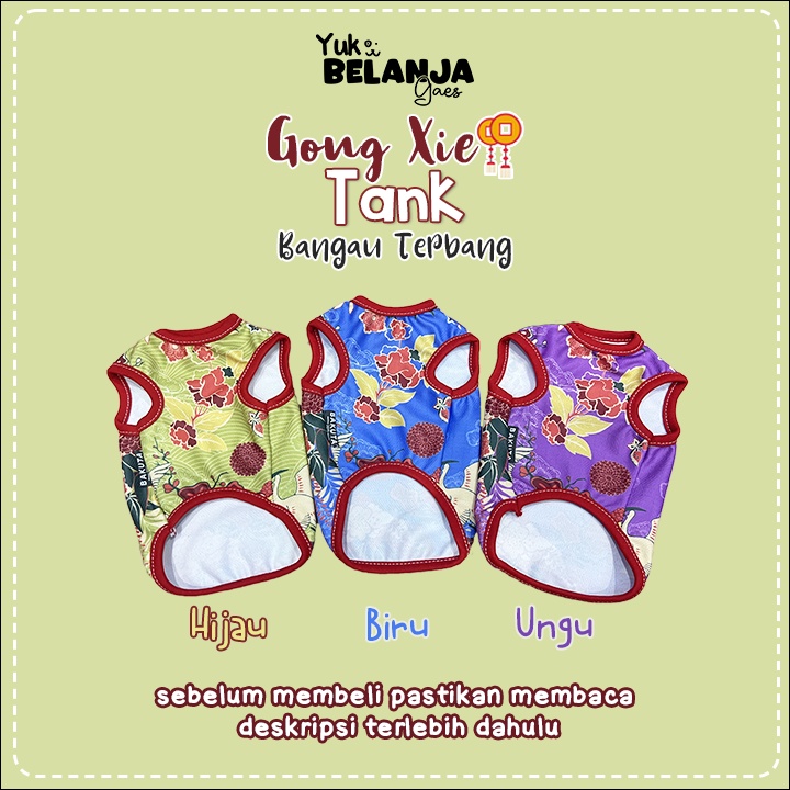 Baju Kucing Bahan Poliester Go Xi Fa Cai Tank Series Bangau Terlucu Baju Kucing anjing kelinci Lucu murah Size XS-XL / Yuk Belanja Gaes!