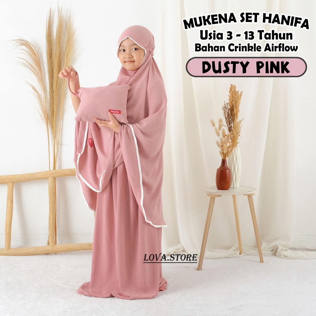 Mukena Anak 3 Tahun - 13 Tahun Crinkle Airflow Mukenah Polos TK SD SMP Kids Junior Tanggung