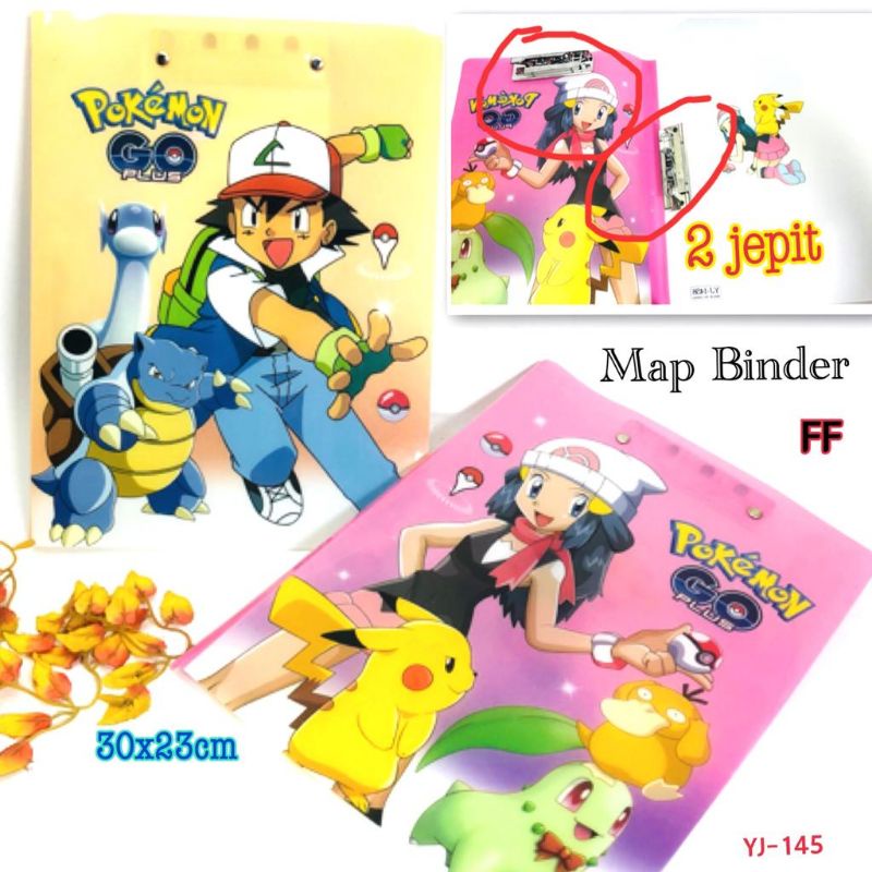 

Map binder 2 jepit karakter pokemon