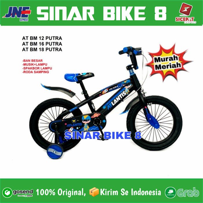 Sepeda Anak Laki BMX Ukuran 16 dan 18 Inch ATLANTIS PUTRA Ban Jumbo Musik