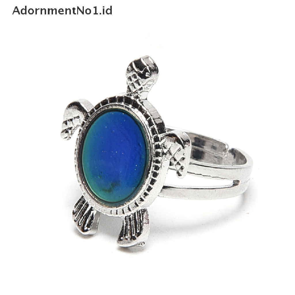 [AdornmentNo1] Fashion Chic 1PC Mood Ring Berubah Warna Turtle Adjustable Temperature Ring [ID]