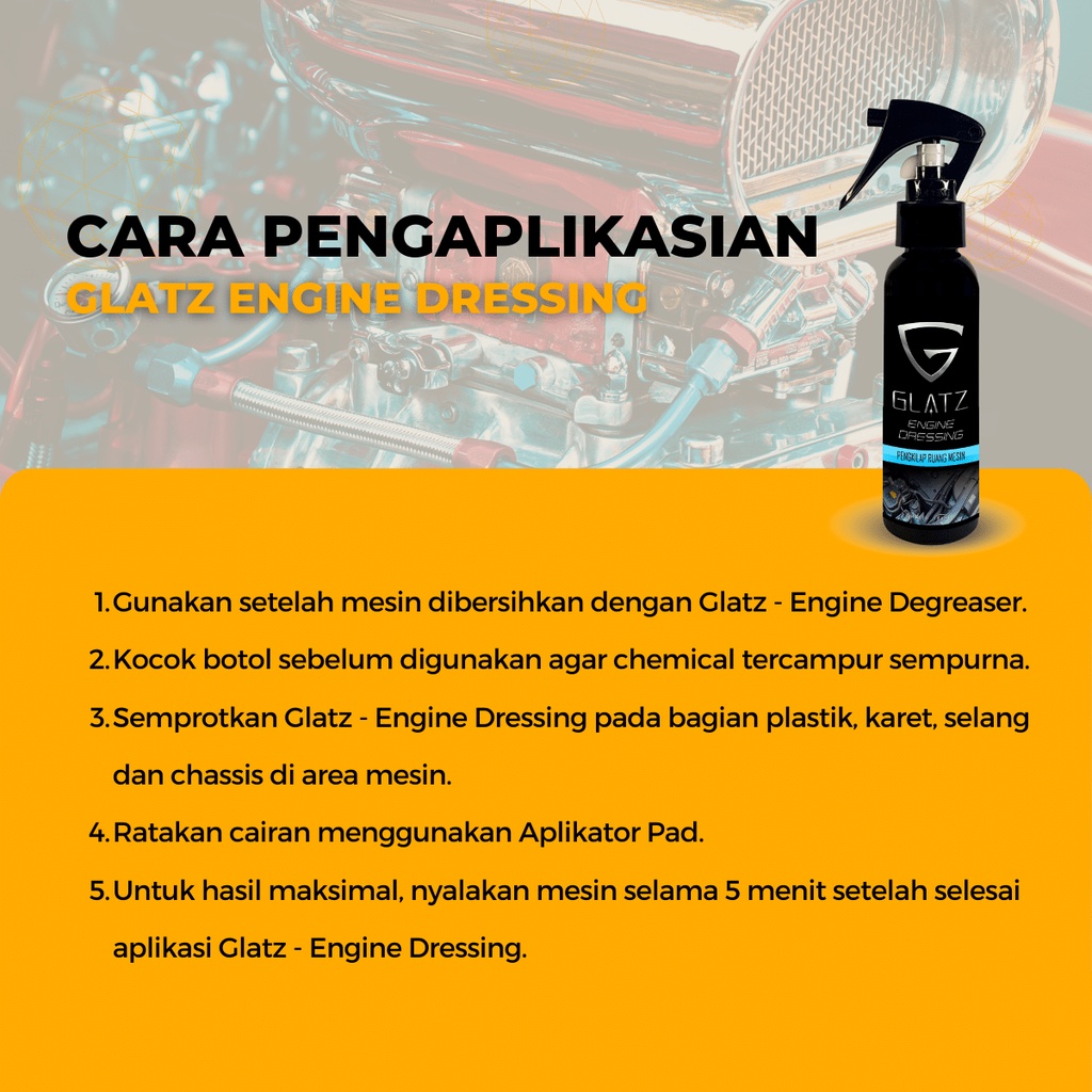 Engine Dressing Pengkilap Ruang Mesin Mobil Water Based Glatz Autocare