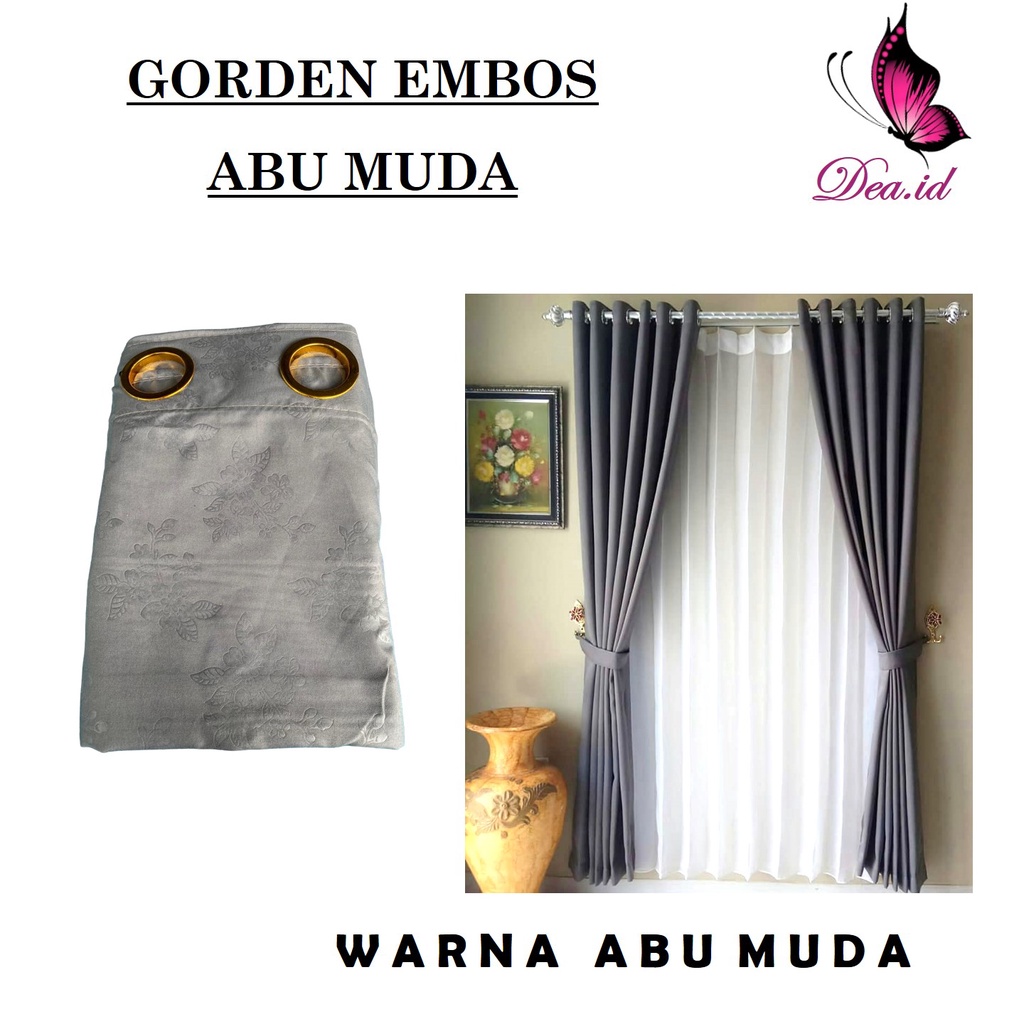 [DEASHOP] GORDEN PINTU JENDELA POLOS MOTIF EMBOS L 120 x P 220 CM - KORDEN GORDYN HOMEMADE SMOKERING 12 LUBANG - HORDEN RUMAH MINIMALIS