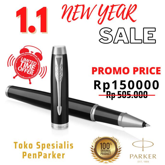 

HOT SALE Premium Parker IM BLACK Chrome Trim Rollerball - Original