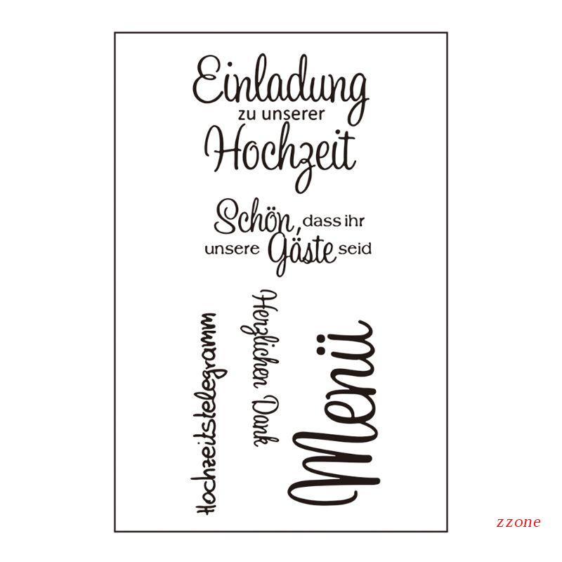 Zzz German Alphabet DIY Silicone Clear Stamp Cling Seal Scrapbook Timbul Album De
