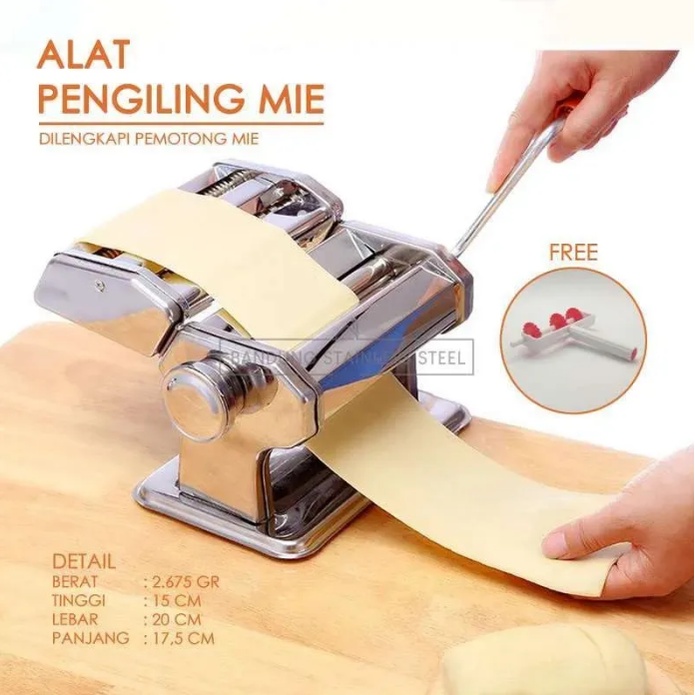 GSF Pasta Maker Gilingan Molen Mie ATLAS Gilingan Mie / Pembuat Kulit Lumpia Gilingan Molen Mamual Atlas Gsf 2 Tingkat Stainles Serbaguna