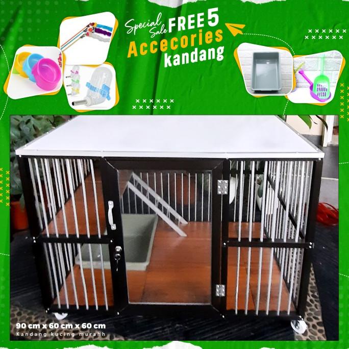 kandang kucing alumunium 1 pintu tingkat murah besar jumbo xl xxl