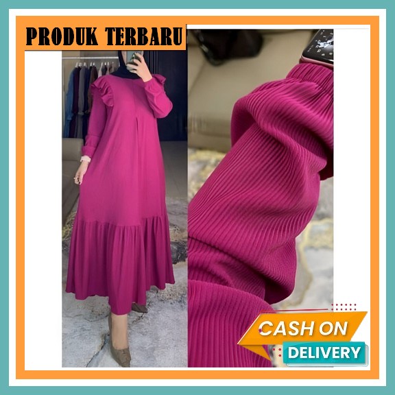 Maroko Maxy Gamis Bordir Abaya Medina Busui Katun Crinkle Premium Bordir Maroko Gamis Arab Umroh Leb