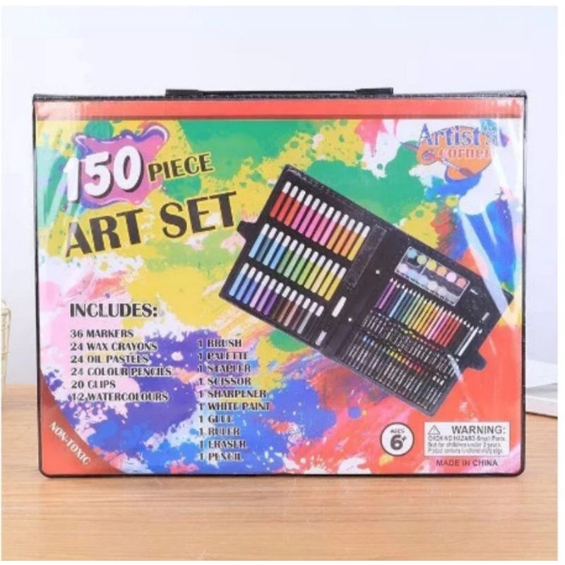 alat tulis set 150 pcs crayon sett pensil warna pensi menggambar lengkap