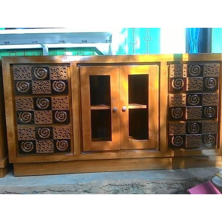 Bufet TV Kecil Kayu Jati Murah Desain Minimalis Terbaru