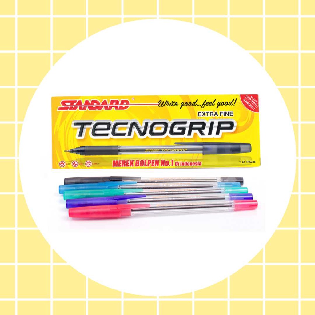 

PRODUK- STANDARD PEN - TECNOGRIP 12 PCS ( PULPEN, PENA, BALLPOINT ) .
