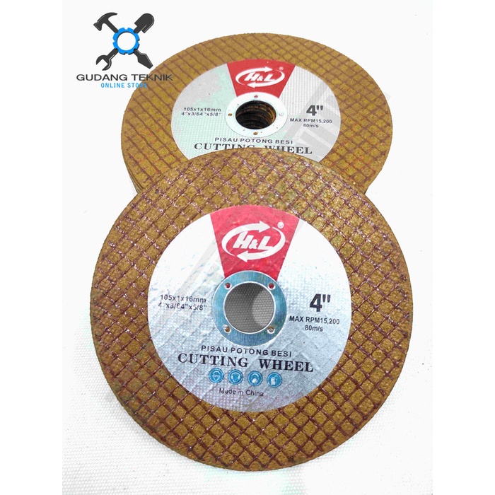 Batu Gerinda Potong Besi 4&quot; SATUAN H&amp;L / Cutting Wheel Grinder Mata Batu Potong Gerinda Pisau Besi 1 Pcs 4 Inch HNL