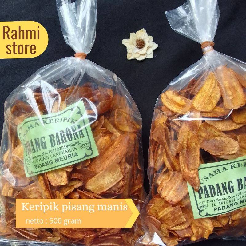 

[500 gram] Keripik pisang manis hitam sale goreng kriuk khas | Aceh