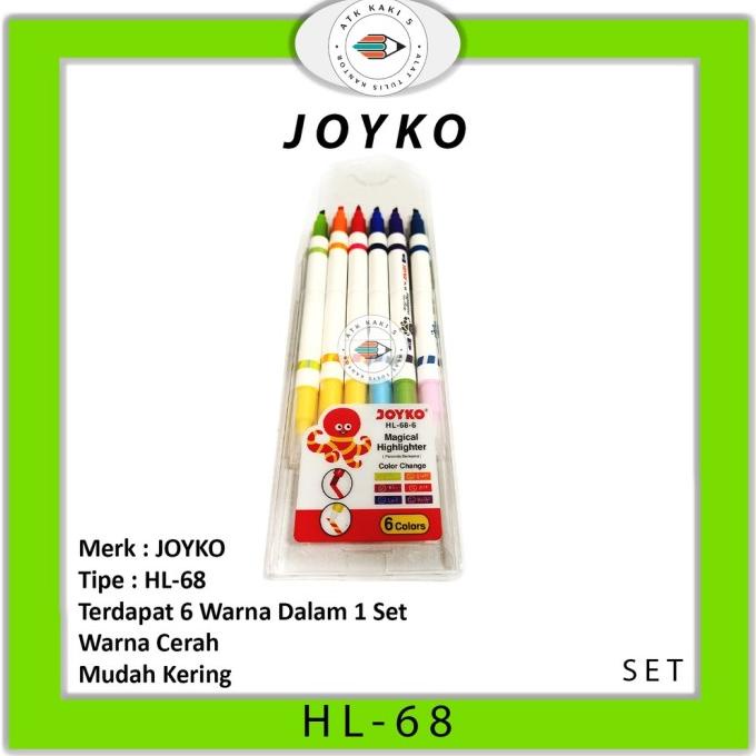 

JOYKO - Penanda Tulisan - Highlighter HL-68 6 Warna - Set