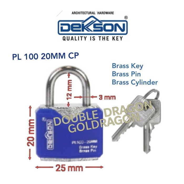 Gembok Gembok Koper Dekkson Pl100 20Mm Cp (Luggage Padlock Dekkson)