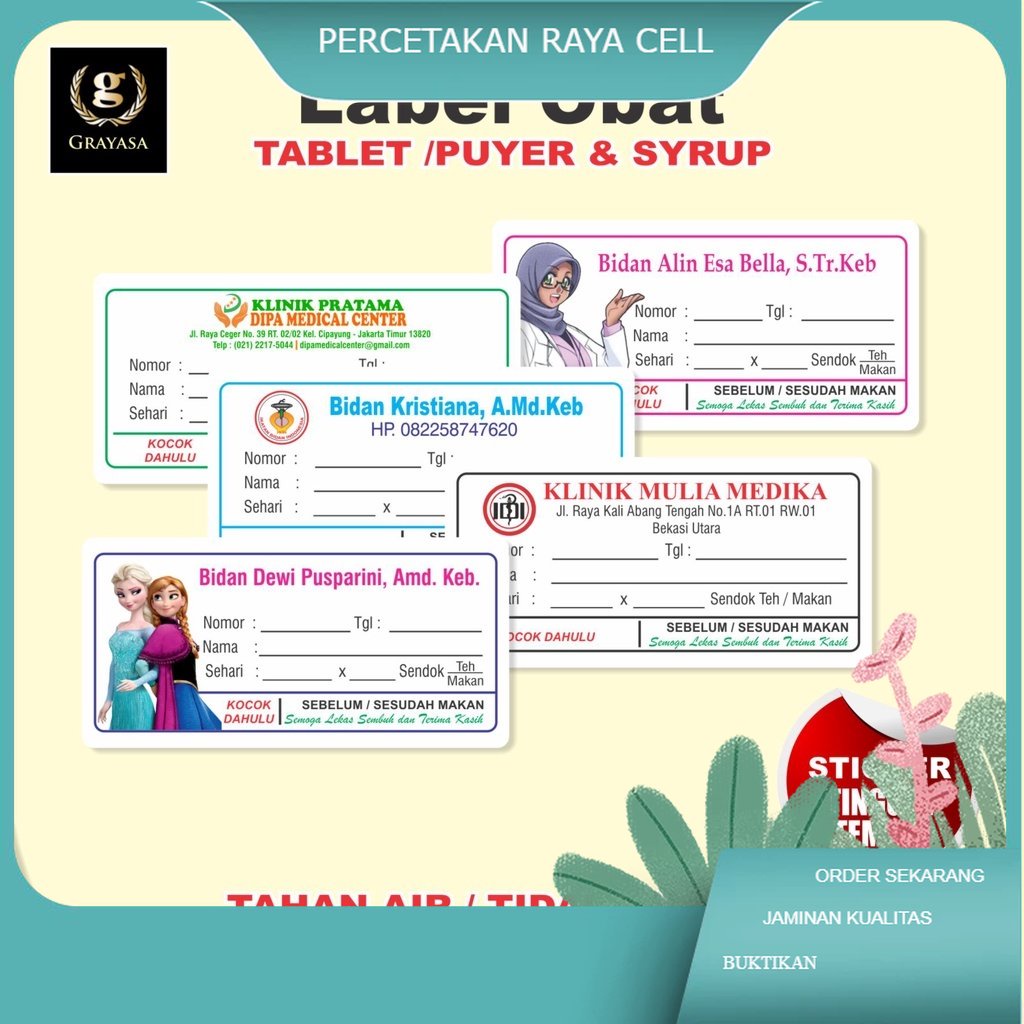 

Label Obat Syrup / Label Obat Tablet / Label obat isi 200 pcs