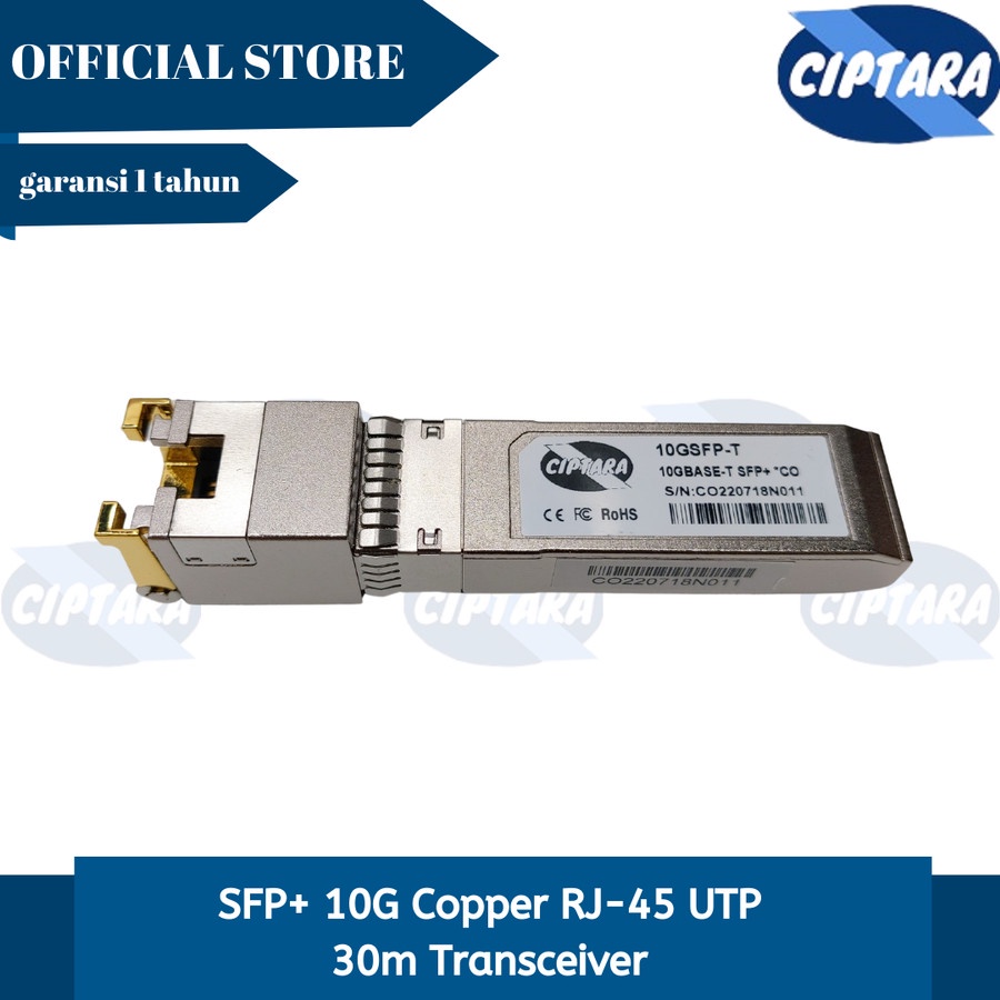 SFP+ 10G Copper RJ-45 UTP 30m Transceiver
