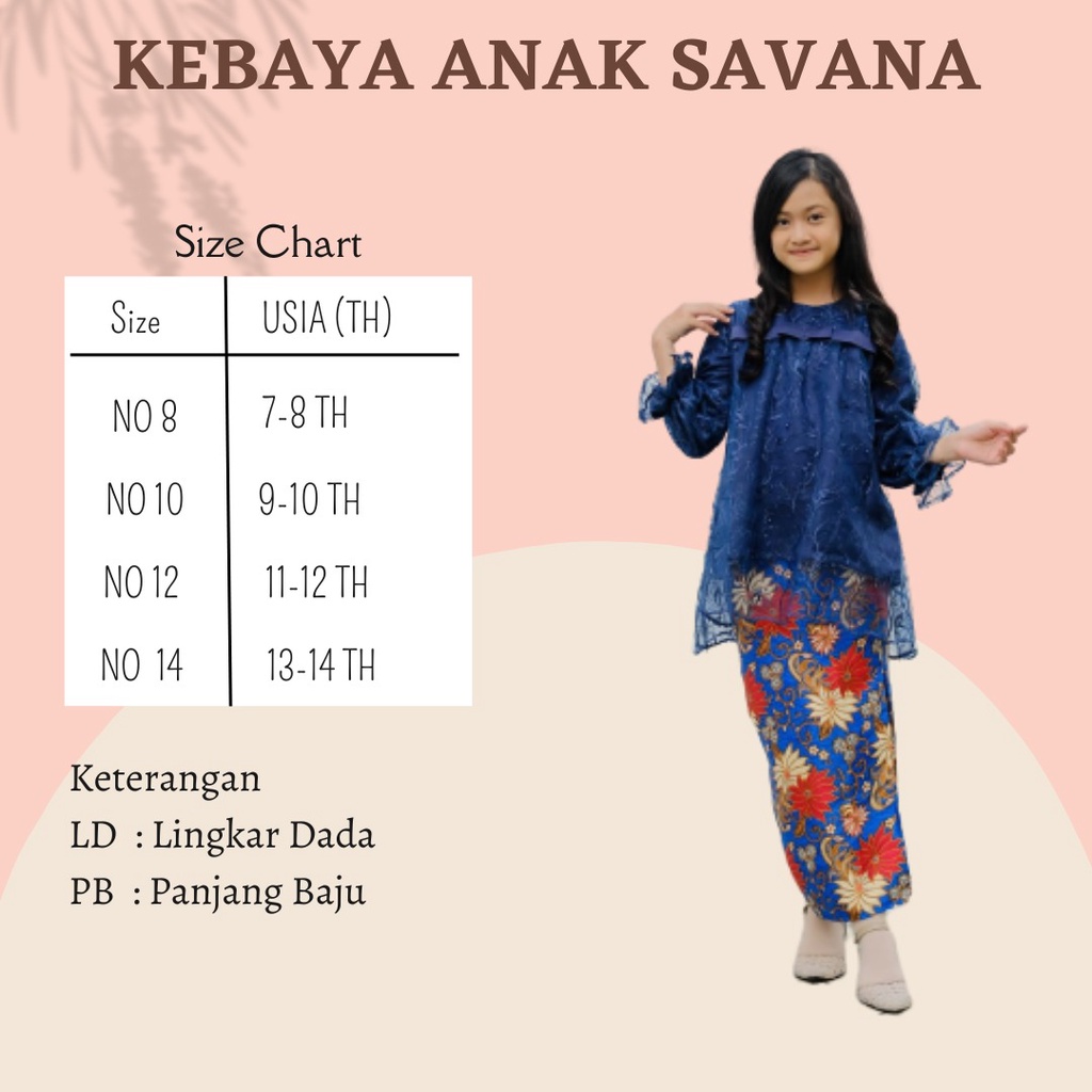 KEBAYA ANAK SET SAVANA KEBAYA TILLE 7-14 TAHUN