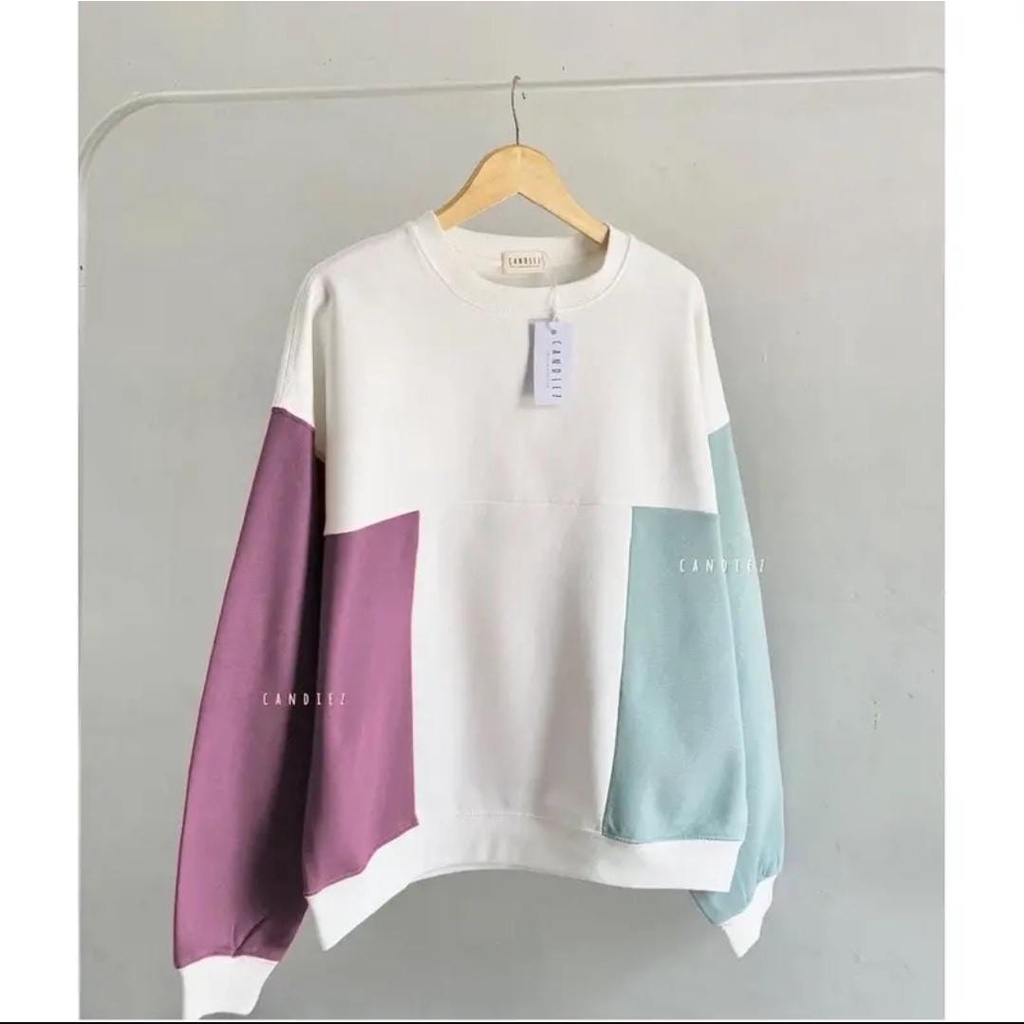 SWEATER WANITA OVERSIZE CANDIEZ /// CREWNECK WANITA ALA KOREA SIZE XL FLEECE TEBAL KEKINIAN TERBARU''
