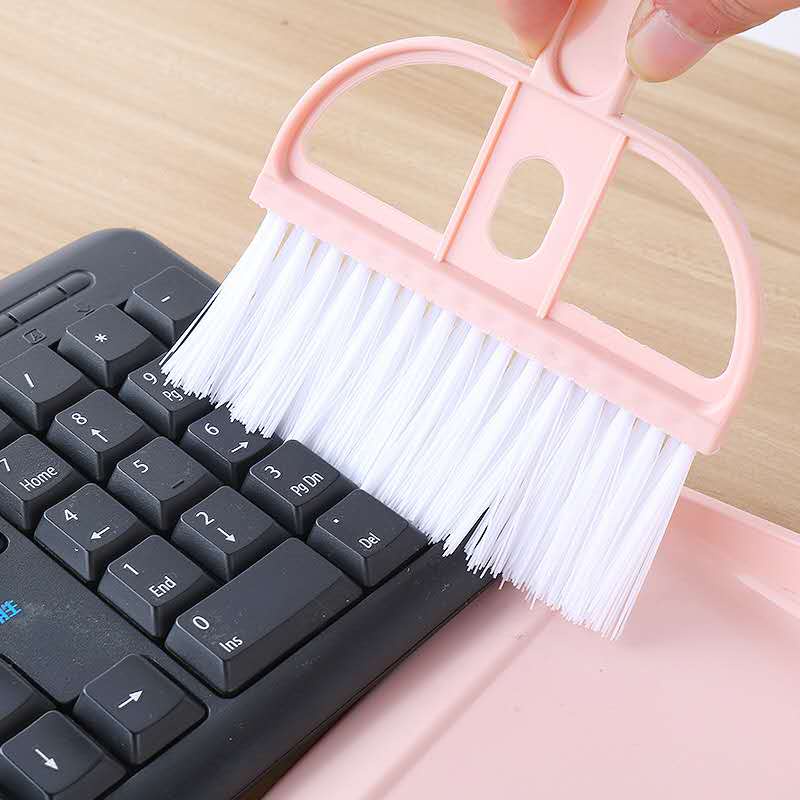 ღ Sapu Mini Desktop Menyapu Sikat Pembersih Dustrag Desktop Penyapu Sampah Cleaning Sekop Set Pengki Keyboard Meja Alat Pembersih Rumah Tangga