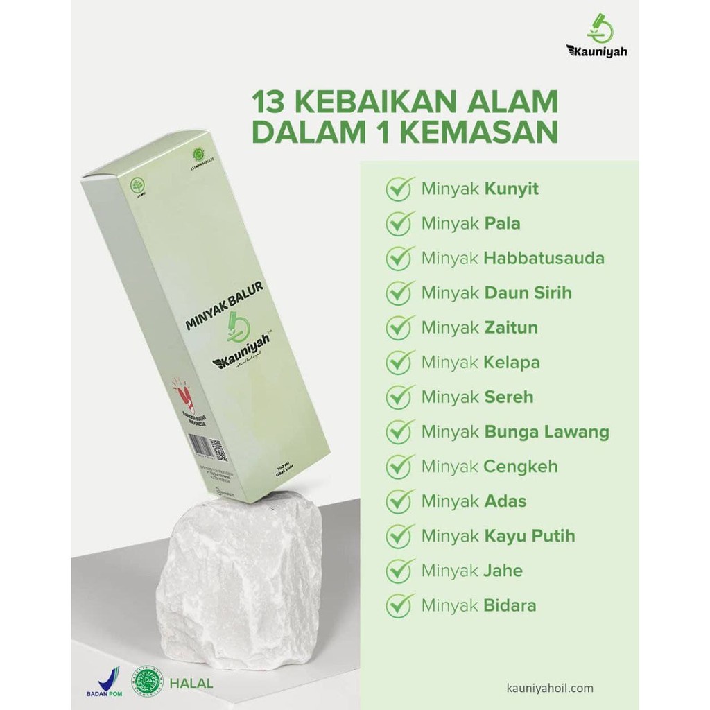 KAUNIYAH OIL 100% ORIGINAL MINYAK BALUR by Ummu Balqis Natural HEALING Oil 100ml 50ml
