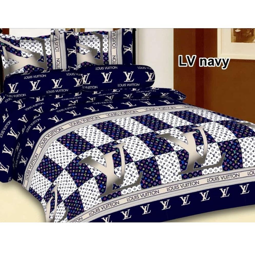 Seprei set BANTAL 4 GULING 2 ukuran 180x200 motif bunga  & LV bahan mirip bonita 8WTKU6576