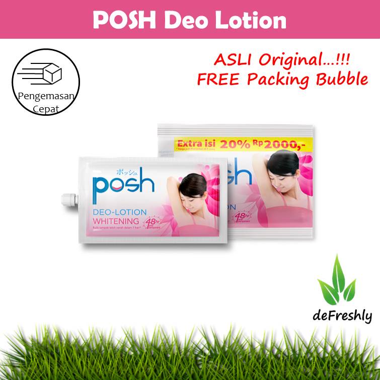 [6+1] POSH Deo-Lotion Whitening | Posh Men Active Cool Anti-Perspirant Deodorant | POSH Deo-Lotion Hijab | Deodoran | 48h 48jam | Sachet 11g