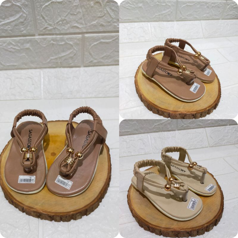 Sepatu Sandal Anak Cewek Trendy Bentuk Japit Umur 1 2 3 Tahun Flats Shoes