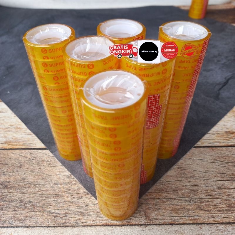 

SUPREME 10 yard/isolasi kadoTIPIS/lakban/isolasi/perekat