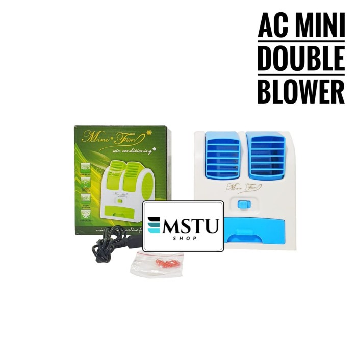 ac mini Ac Mini Double Blower (Mini Fan/ Kipas/ Portable/ Pendingin) (J0Z4) kipas cooler mini kipas 