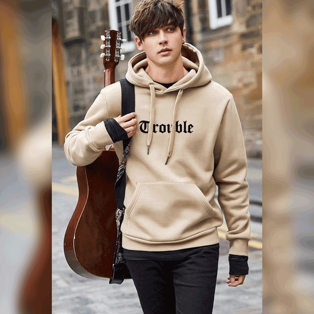 Parisdivarious Sweater Hoodie Jemper Trouble Bahan Fleece Size S - XXL (Pria &amp; Wanita)