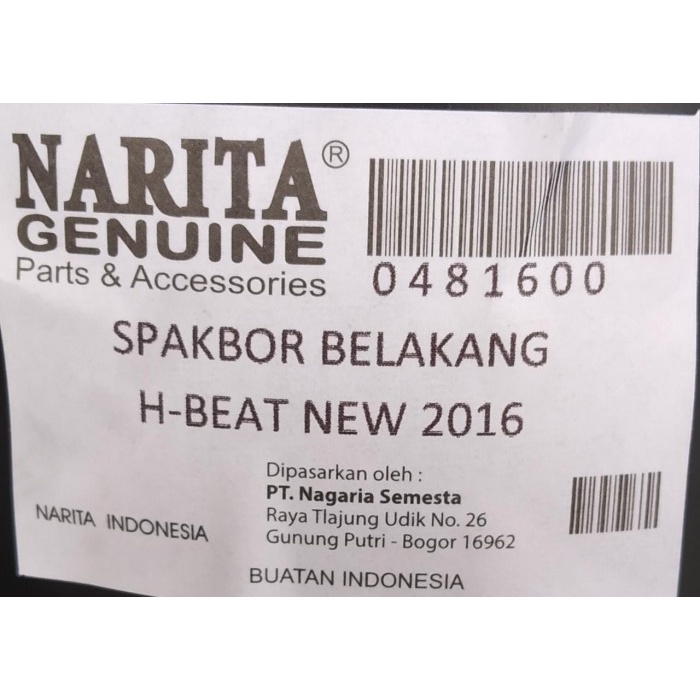 cod SPAKBOR BELAKANG BEAT ALL FI ESP NEW - BEAT STREET 2016-2019