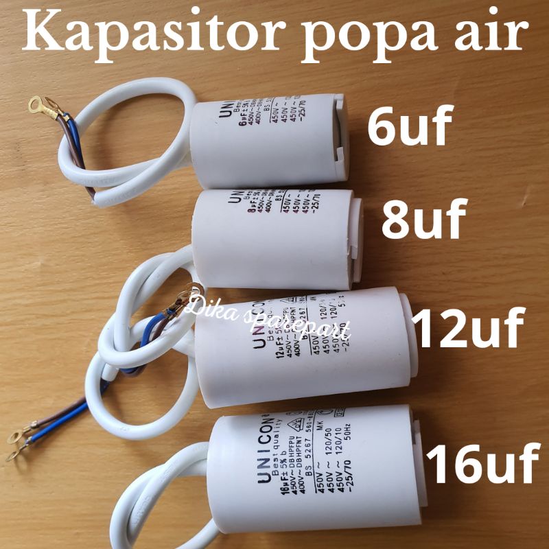 kapasitor pompa air merk unicon original