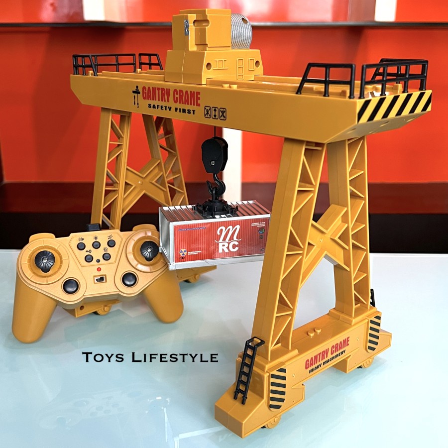 Mainan Anak RC Remote Control Tower Crane Engine Menara Derek